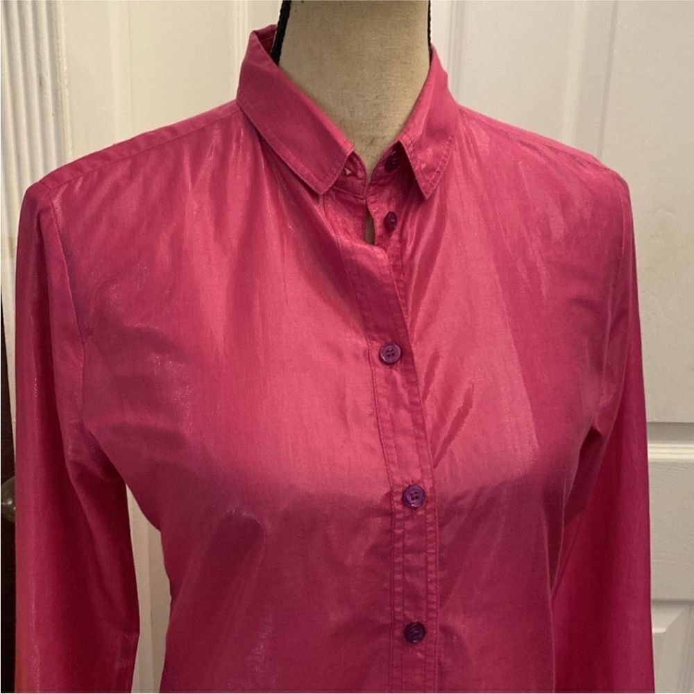 Burberry pink Women's Pink Button-Up Shirt, XS - Picture 2 of 9